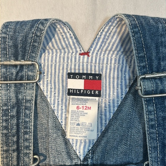 Tommy Hilfiger Blue Denim Overalls with Adjustable Straps - Picture 2 of 4